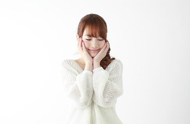 女性(両手頬あて・明)